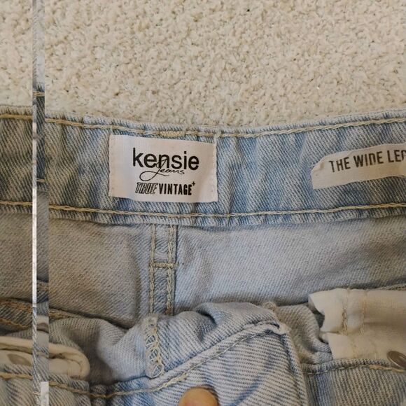 Kensie Wide Leg Capri Light Wash Frayed Hippie Hipster Bohemian Jeans Size 2 - Picture 9 of 11